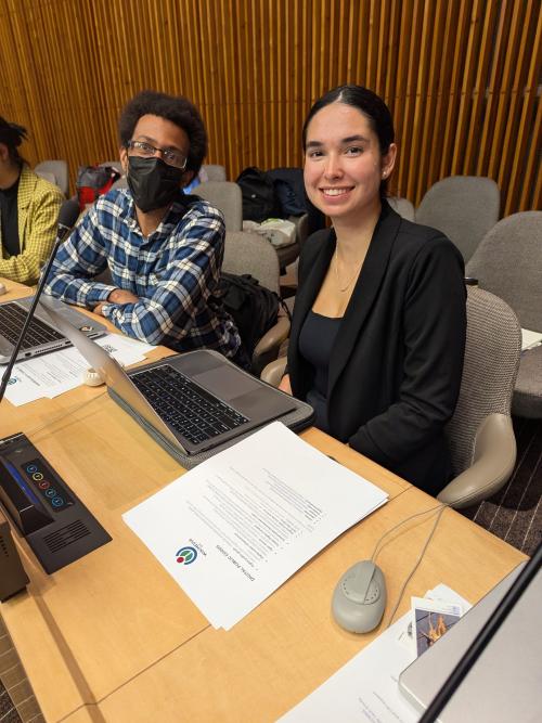 students working at the UN Hackathon