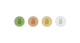 graphic with open-access logo under four different colors