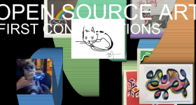 multicolored images under title: Open Source Art First Contributions